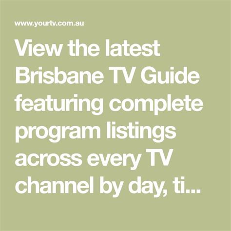 brisbane tv guide the fix.